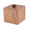 EVIDECO French Home Goods Square Acacia Wood Storage Box with