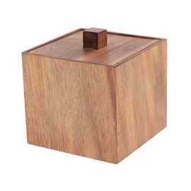 EVIDECO French Home Goods Square Acacia Wood Storage Box with Lid