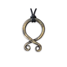 Baldur Jewelry - Viking Norse Troll Cross Necklace - Trollkors Protection Symbol Ancient Looking Hammered Style Pendant Necklace Amulet - Troll Cross Brass Necklace - Viking Jewelry for Men Women