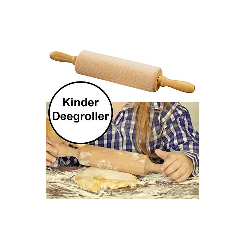 Kesper Kids Rolling pin 23,5cm of Beech Wood, Brown, 23.5
