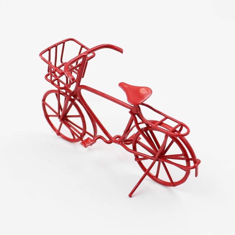 Sarini Dollhouse Mini Metal Bicycle Model Exquisite Mini Bicycle Dollhouse