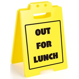 Out for Lunch Desk Sign - Office Lunch Break Indicator, Gone to Lunch Sign, Professional Workplace Lunchtime Notice