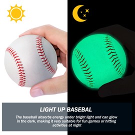 HolyElks Glow in The Dark Baseball 6 Pack, Light up Baseball for Night Games, Playing Catch and Hit for Night, Cork Rubber Center, Training Gift for Fans Games (Box of 6)