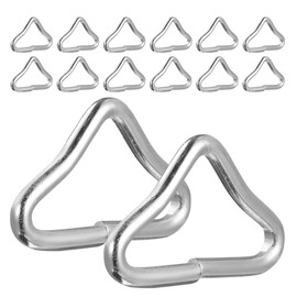 Milisten Pack of 25 Trampoline Triangle Buckle Steel Triangle Rings Buckle V-Rings for Trampoline Replacement Parts Bag Trampoline Mat Crafts Silver