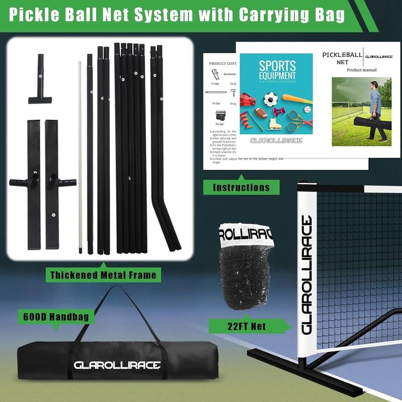 Regulation Size 22 FT Pickleball Net Set with Metal Frame