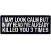 I May Look Clam Embroidered Velcro Patch that looks calm