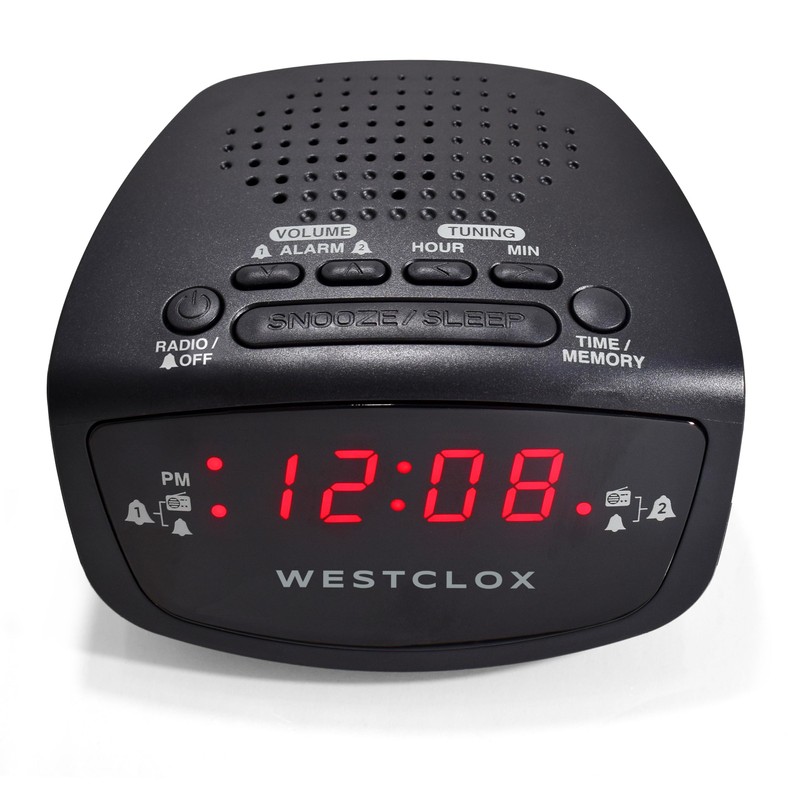 Westclox 80209 Red LED Display Dual Alarm Clock Radio with