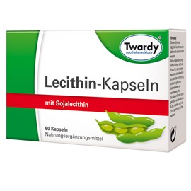 Astrid Twardy Lecithin Kapseln, mit hochwertigen Phospholipiden aus Soja, Weichkapseln, ohne Gentechnik– 60 Kapseln