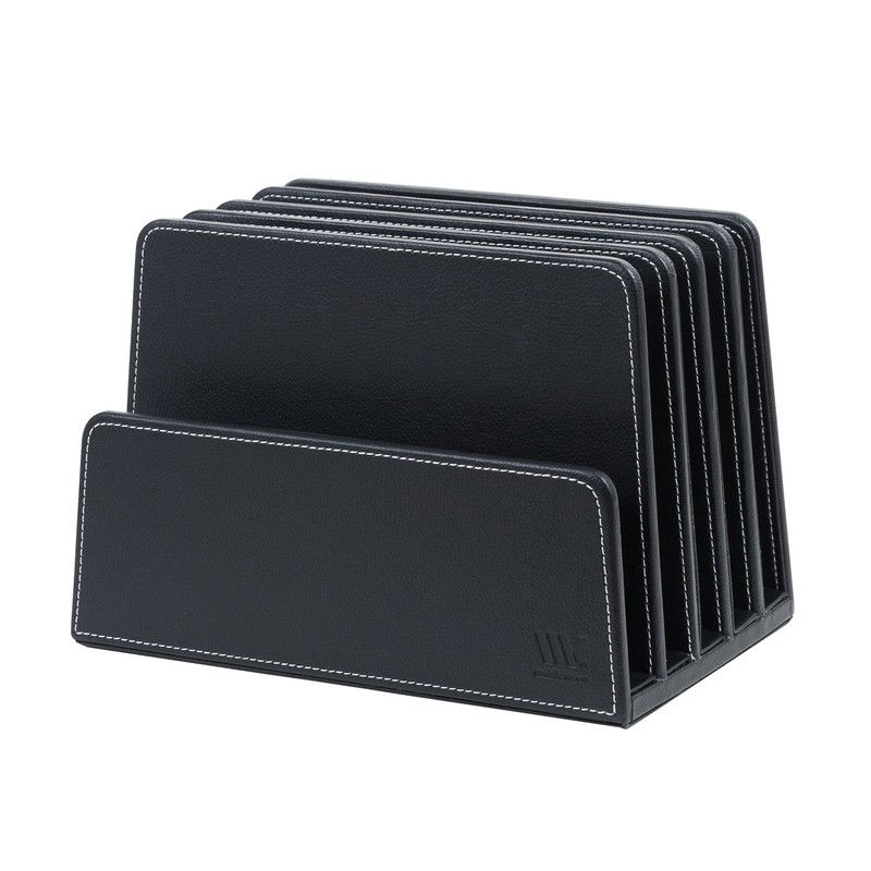 MobileVision Executive Black Desktop File Folder Organizer and Paper Tray,
