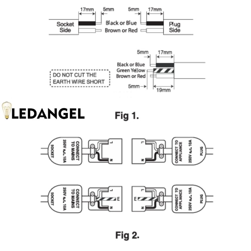 LEDANGEL Inline Plug Socket Connector Set – 2-Pin & 3-Pin