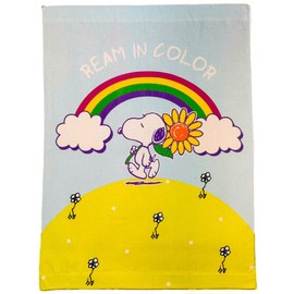 Snoopy Towel Blanket, Nap Kit, 33.5 x 45.3 inches (85 x 115 cm), Snoopy Rainbow and Sunflower (No.3036)