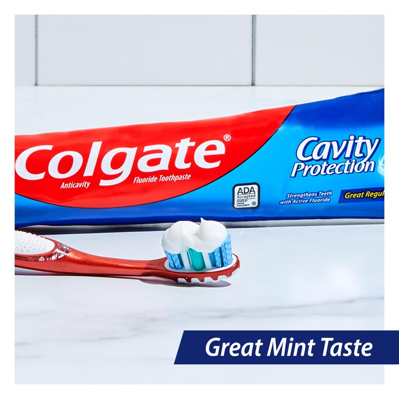 Colgate Cavity Protection Toothpaste with Fluoride, Great Regular Flavor, 6
