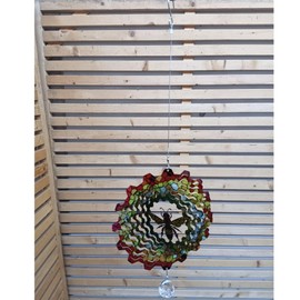 Stainless Steel Wind Spinner - Colour Bumble Bee Hive