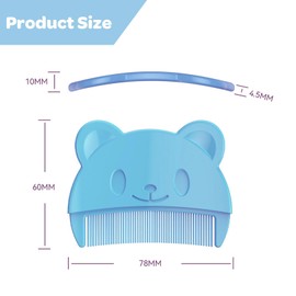 2 Pcs Cradle Cap Comb, Ergonomic Baby Cradle Cap Brush & Comb,Soft No Damage to Scalp Cradle Cap Brush,Cute Bear-Shaped Baby Combs,Suitable Tool for Newborn Hair Grooming(Blue, Pink)