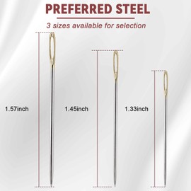 VIVAwisdom 15pcs Cross Stitch Needles,Large-Eye Needles for Hand Sewing,22 & 24 & 26 Gauge Blunt tip Needle,DIY Sturdy Stainless Steel Embroidery Needles