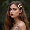 10pcs Gold Bow Small Hair Clips, Elegant Metal Bow Hairpins