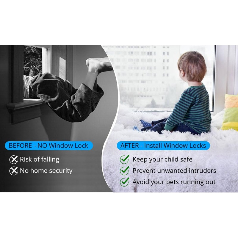 WLSANX 2 pcs Door and Window Opening Restrictor,Sliding Window Security