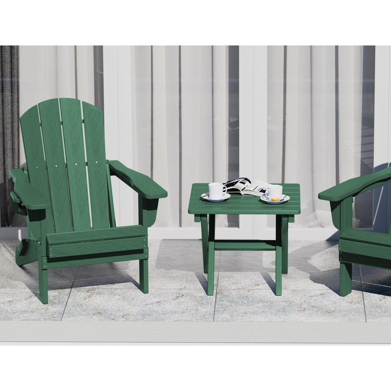 SERWALL Portable Folding Outdoor Side Table - Adirondack Style, HDPE