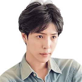 NICEHAIR 100% Human Hair Full Wig, Men's Wig, Short, Short Hair, Fashion, Fluffy, Natural, Harajuku, With Net, Breathable, With Net (Dark Brown) Free