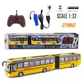 UNOMI 1:32 Scale RC School Bus Model-Remote Control Toy w/ Lights 4 Channels 27 MHz