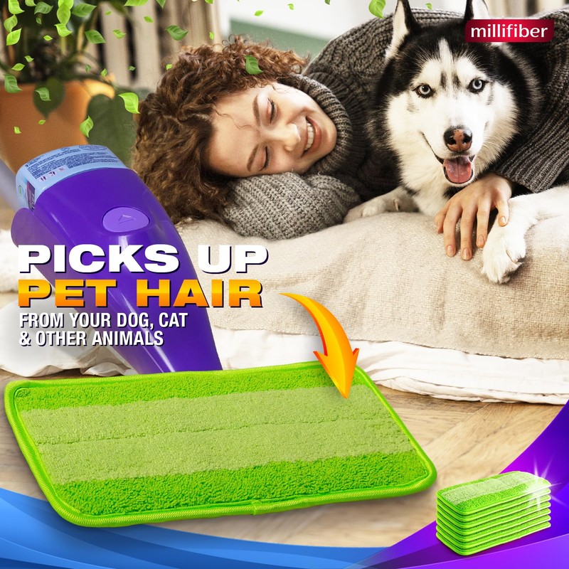 Millifiber Reusable Mop Pads (4 Pack) - Microfiber Mop Refill