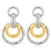 INNERDIVA Trendy Round Link Earrings for Women, Two Tone Gold