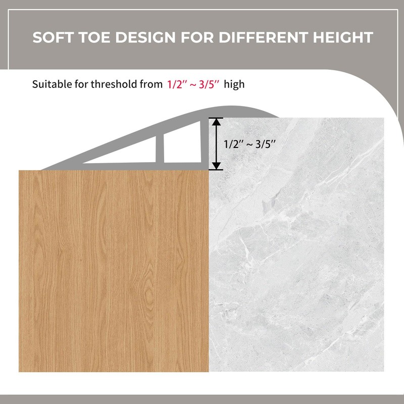 Door Threshold Ramp Floor Transition Strip 72 inch, 1/2'' ~