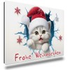 TRIOSK Fridge Magnets 3D Illusion Magnet Cat with Saying Merry