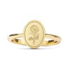 Drawelry Sterling Silver Rings: 18 Carat Gold-Plated Poppy Sunflower Flower