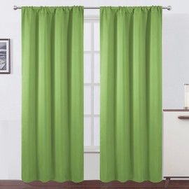 LEMOMO Blackout Curtains 42 x 84 inch/Light Green Curtains Set of 2 Panels/Thermal Insulated Room Darkening Bedroom Curtains