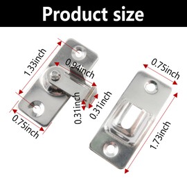 Runseaway 2PCS 90 Degree Door Clasp Lock, Stainless Steel Barn Door Latch, Small Flip Gate Latches, Safety Door Bolt Lock Latch for Barn Door Cabinet Window Closet Door, Silver