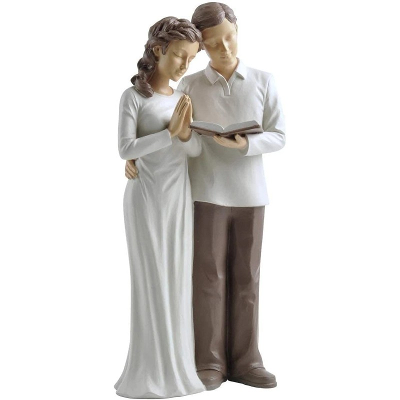 Husband & Wife Praying Couple Statue Sculpture - Husband Wife