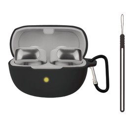 CLEVERISH Silicone case for The New Bose Ultra Open Earbuds 2024, Shockproof case for Bose Ultra Open Earbuds 2024 with Carabiner and Wrist Strap. (Black)