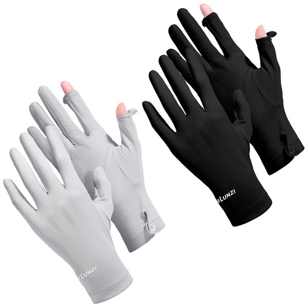 Loopeer 2 Packs Women UV Sun Protection Gloves Full Finger