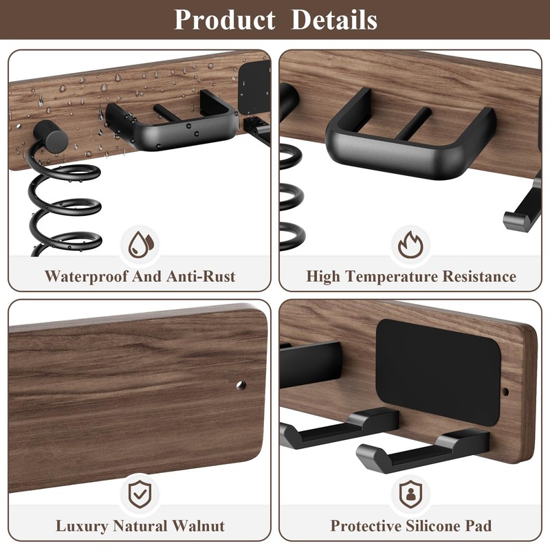 Tindbea Hair Dryer Holder Curling Iron Holder Flat Iron, Blow