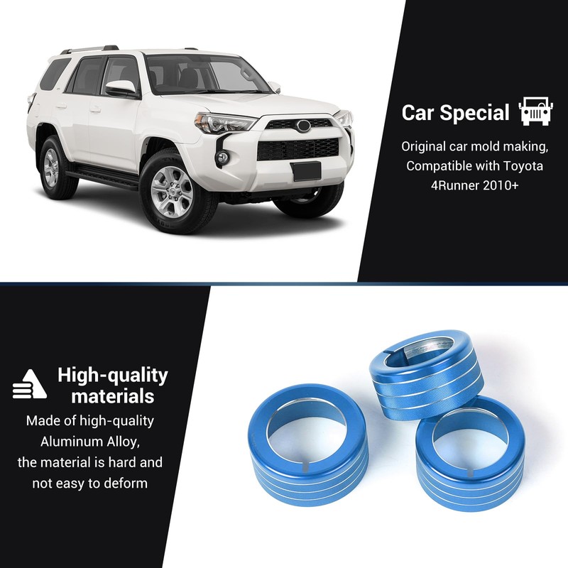 JeCar Air Conditioner Button Trim Cover Aluminum Alloy Knob Cover