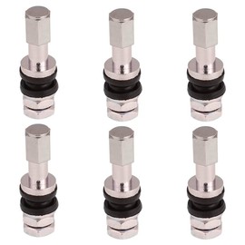 6 Pcs TR43E Wheel Inside Valve, Clamp-in Valve, General Purpose Tire Valve, For Inside Use, Total Length 1.8 inches (45 mm), Metal Tubeless Valve, Air Valve, Straight Type, Short, Heat-resistant Core
