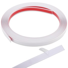 Coengwui Peel and Stick Wall Trim, Flexible Mirror Edging, Finish Molding for Ceiling Floor Tile Edge Furniture and Home Decoration (Matte White, 196.8" x 0.4")
