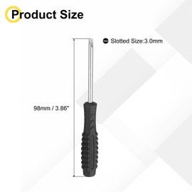 uxcell 4pcs Mini Slotted Screwdriver 3.0mm 98mm Length Micro Precision Flat Head Screw Driver with Non-Slip Handle for Watch Eyeglasses Electronics Small Appliances Repair