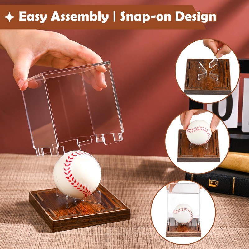 Paudao Baseball Display Case Full Size with UV Protection -