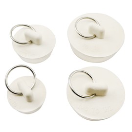 ZYAMY 4 Tapones de Drenaje Blanco, tapón de Goma para Fregadero con Anillo para Colgar, lavadero, bañera, desagüe, Suministros de Cocina, 4 tamaños