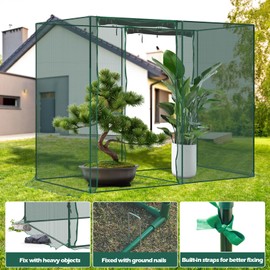 KAXIWEI 6.5 x 10 x 6 Ft Crop Cage for Garden Plants – Plant Protection Tent with Zippered Door, Raised Bed Cover & Sturdy Frame – Wind-Resistant Garden Bed Cover for Outdoor Vegetables & Flowers