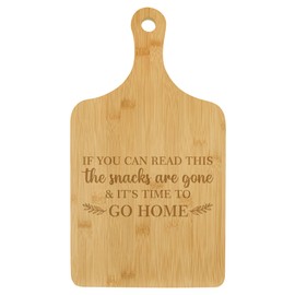 Charcuterie Board With Handle Cheese Board Bamboo Cutting Board Gift The Snacks Are Gone Go Home Funny (Small 13.5” x 7”)