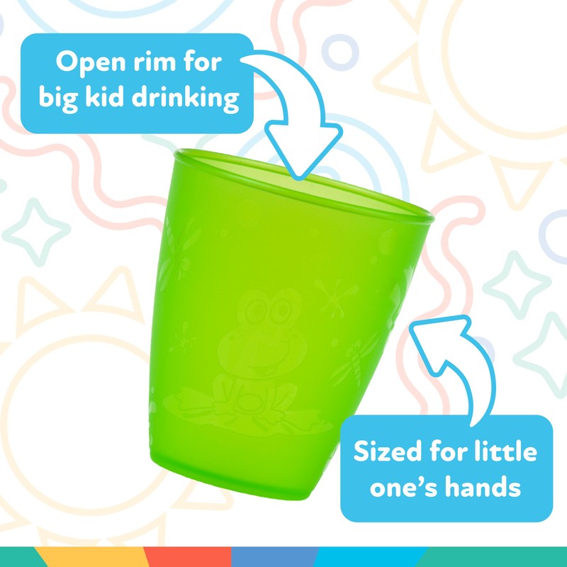 Nuby Plastic Fun Drinking Tumblers, Colors May Vary, 10 Oz,