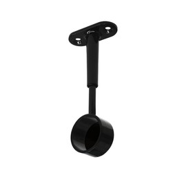 Gedotec Tubi Wardrobe Rail Bearing for Ceiling Mounting | 1 Piece Cabinet Rail End Support Black for Wardrobe Rails Round Clothes Rail Attachment D: 25 mm | Ceiling Rail Holder Height Adjustable