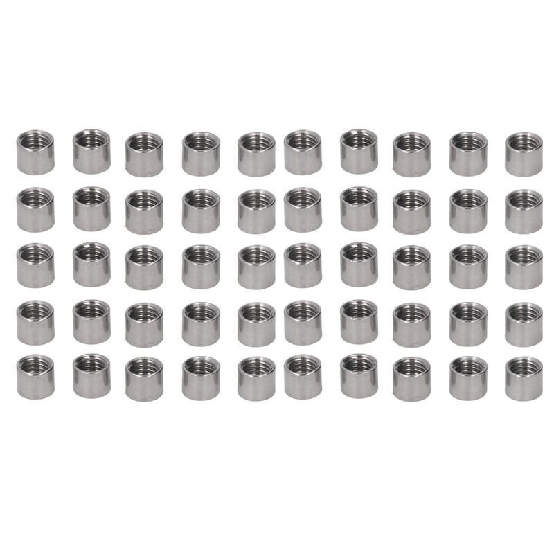 50Pcs M8 Female Thread Coupling Nut Rugged Stainless Steel Maintenance