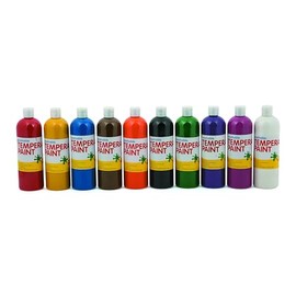 Fun Express Juego de pintura de témpera lavable para niños, 10 colores brillantes en botellas exprimibles de 16 onzas, pintura artesanal no tóxica para aulas, preescolares y proyectos de arte, pintura