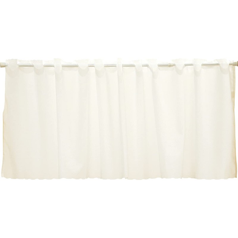 Noren Kobo 95238 Cafe Curtain, Natural, Simple, Lace, Plain, Small