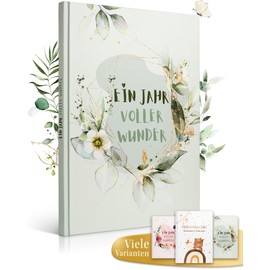 EULENTALER® The Baby Diary, Creatively & Thoughtfully Designed by Educators, A Year Full of Miracles, DIN A4, Baby Album, Memory Book Gender Neutral, For Girls and Boys