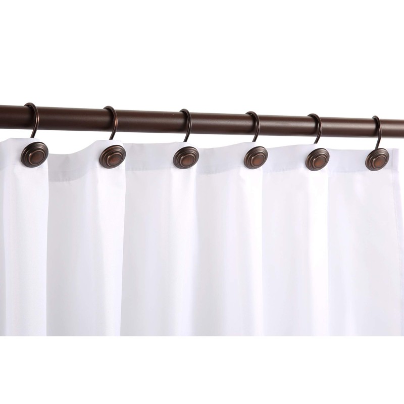 CHICTIE Bronze Shower Curtain Hooks - Oil Rubbed,Set of 12